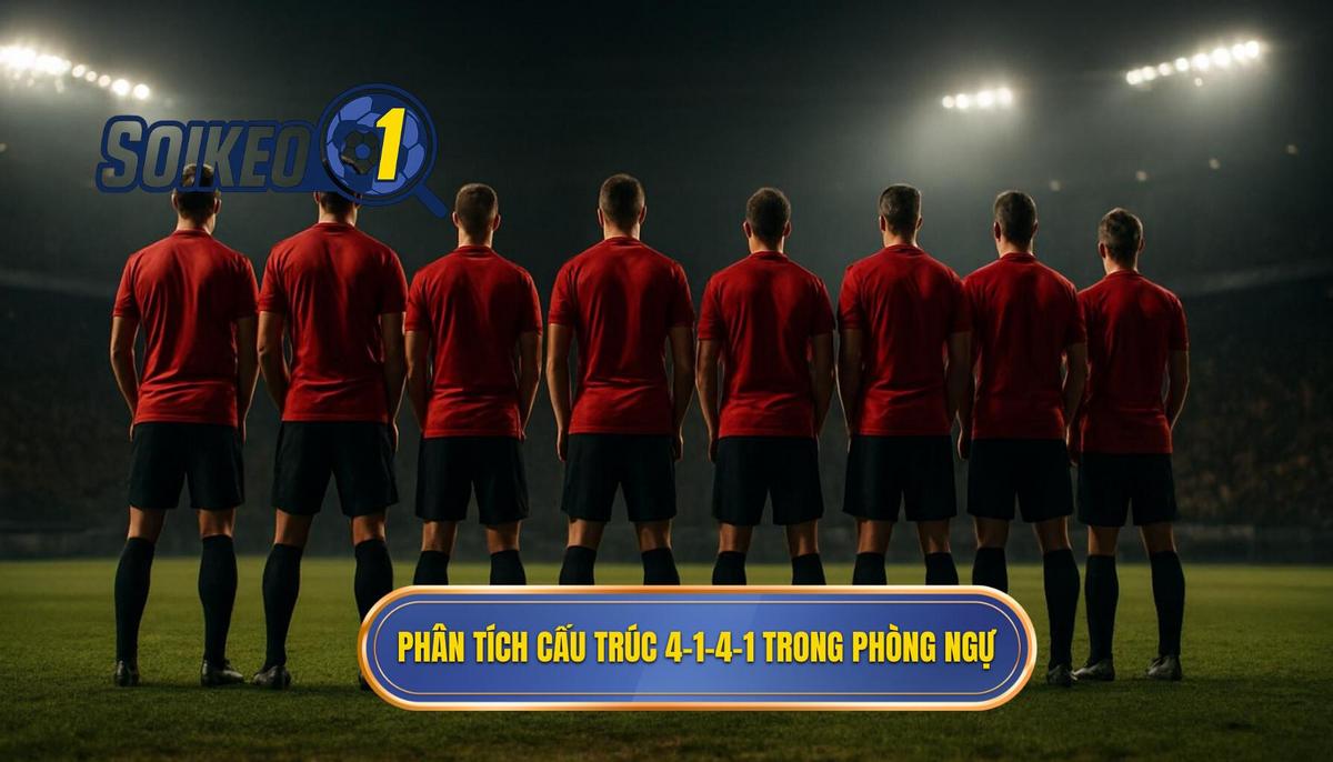 Phân tích cấu trúc cốt lõi của 4-1-4-1 khi phòng ngự